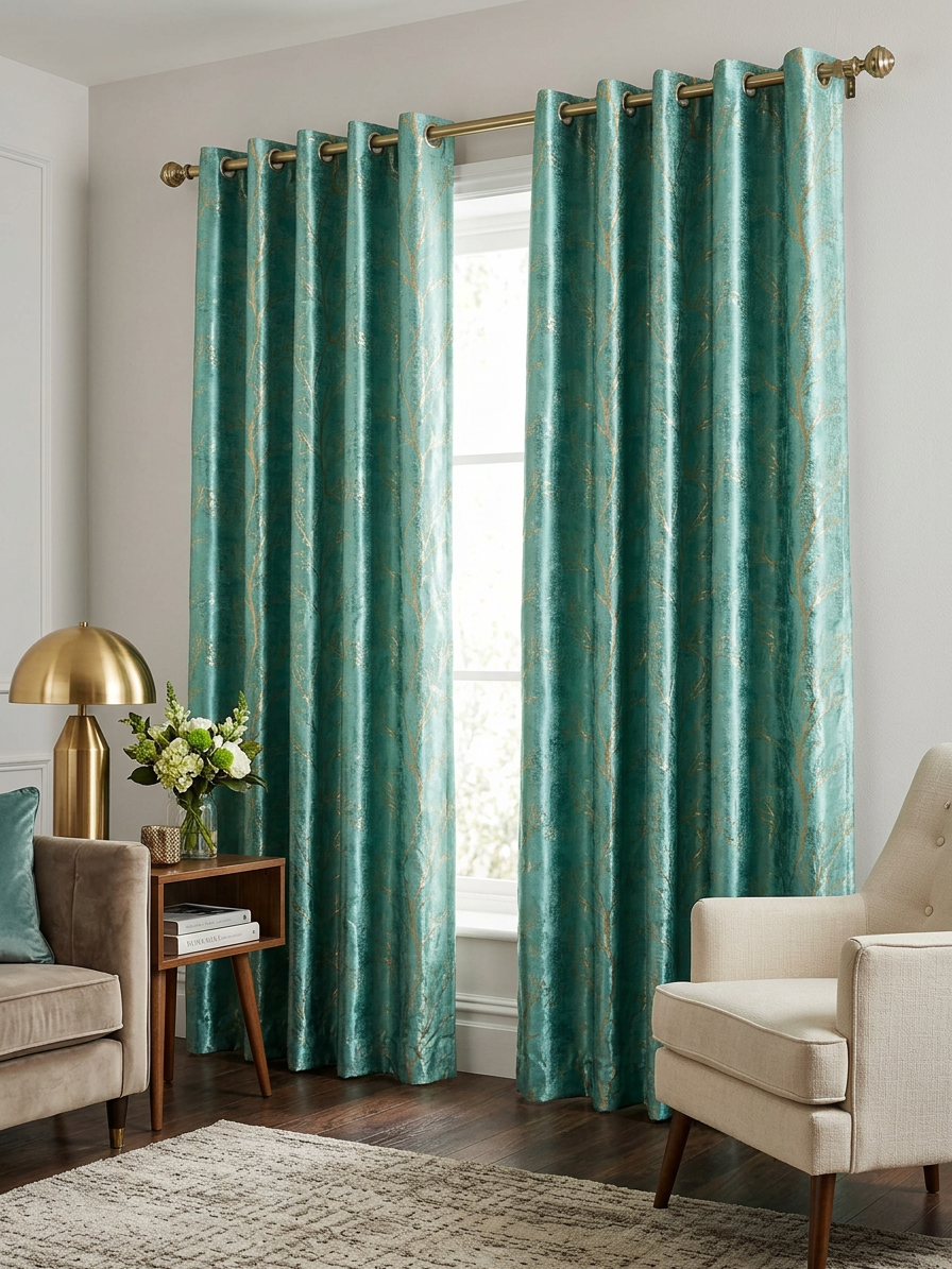 Turquoise & Teal Curtains (7 ft)