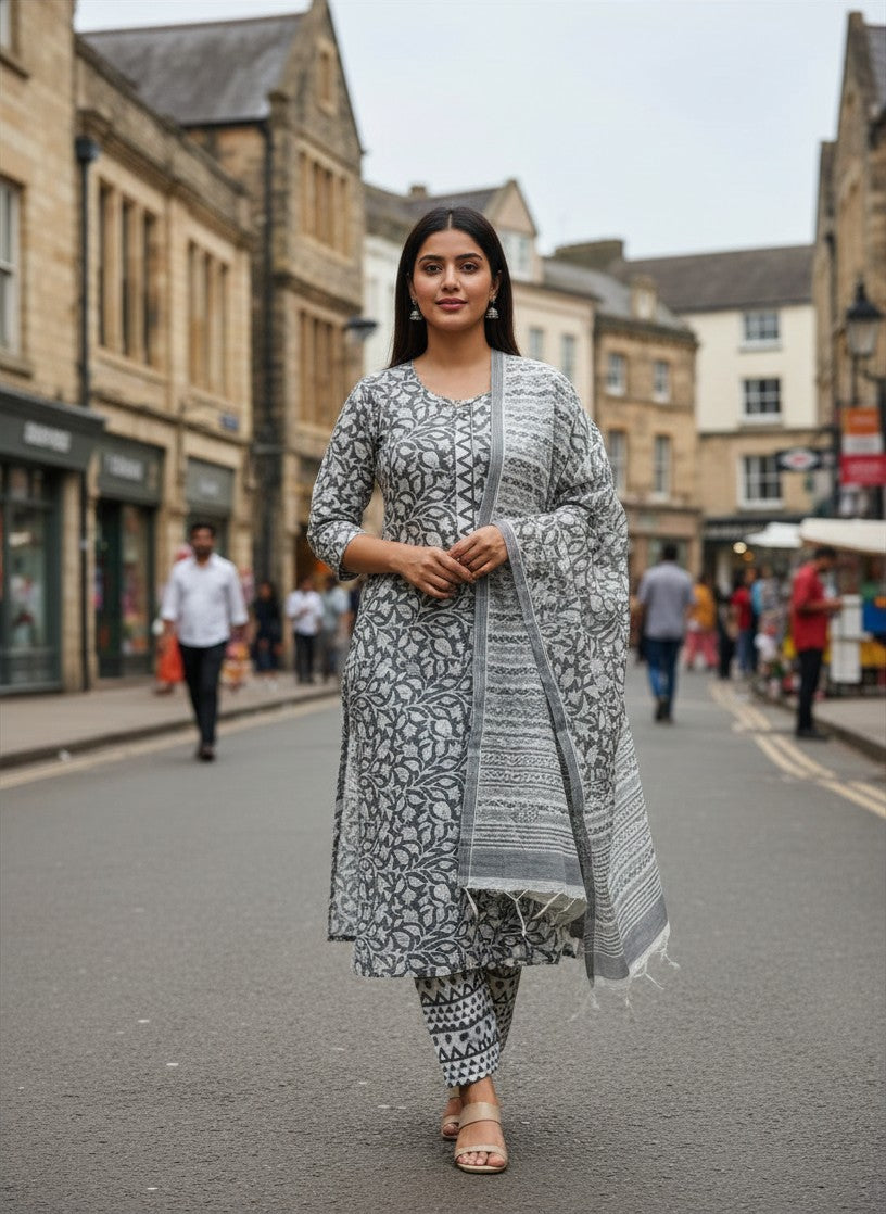 Autumn Elegance Cotton Salwar Suit