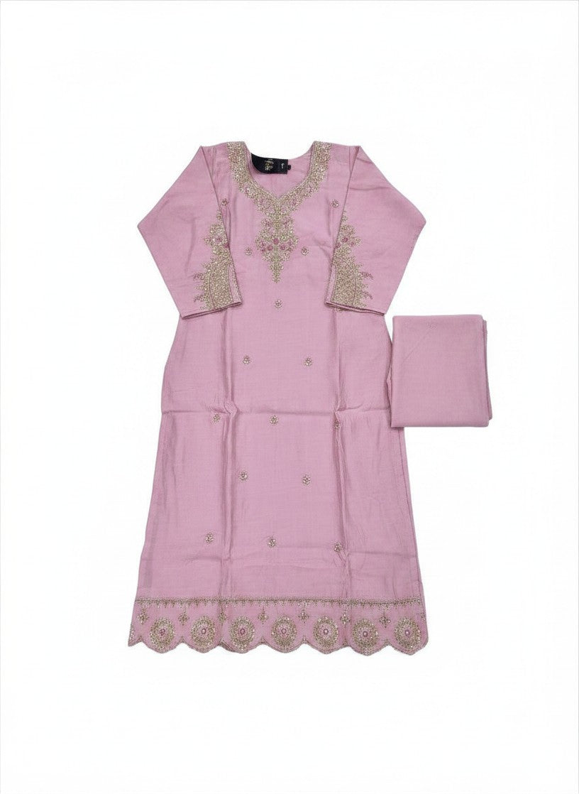 Parsi Salwar Suit with elegant golden embroidery For Women