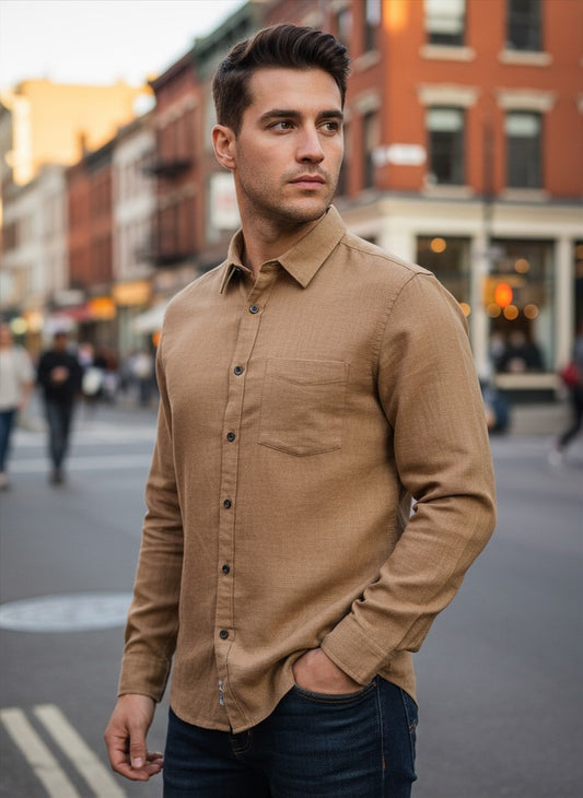Vassalli Collection Beige Linen Shirt