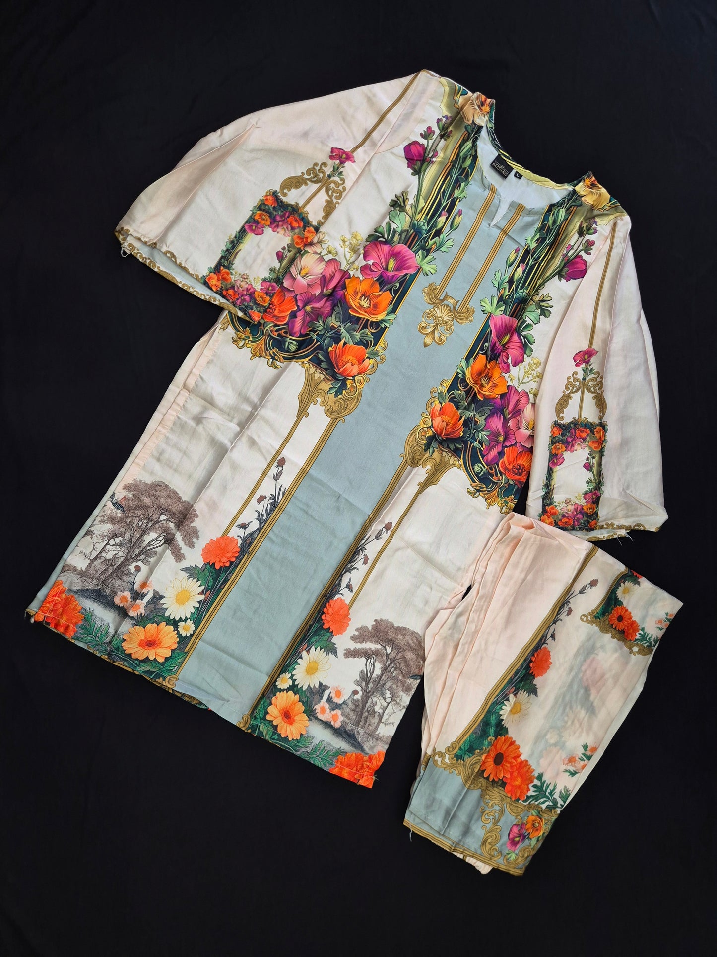 TURKISH Ornate Floral Silk Set