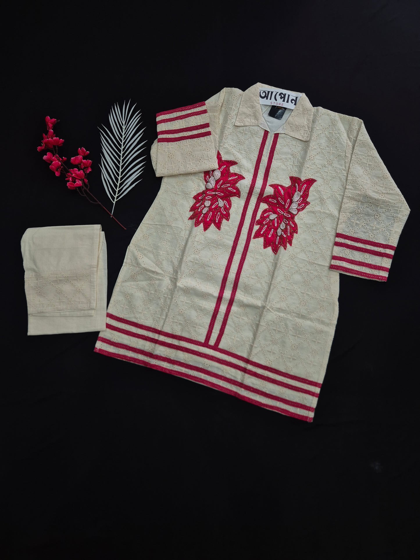 ELEGANT RED FLORAL CO-ORD SET