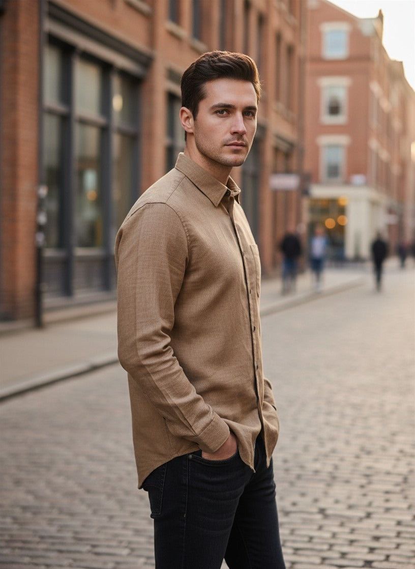 Vassalli Collection Beige Linen Shirt
