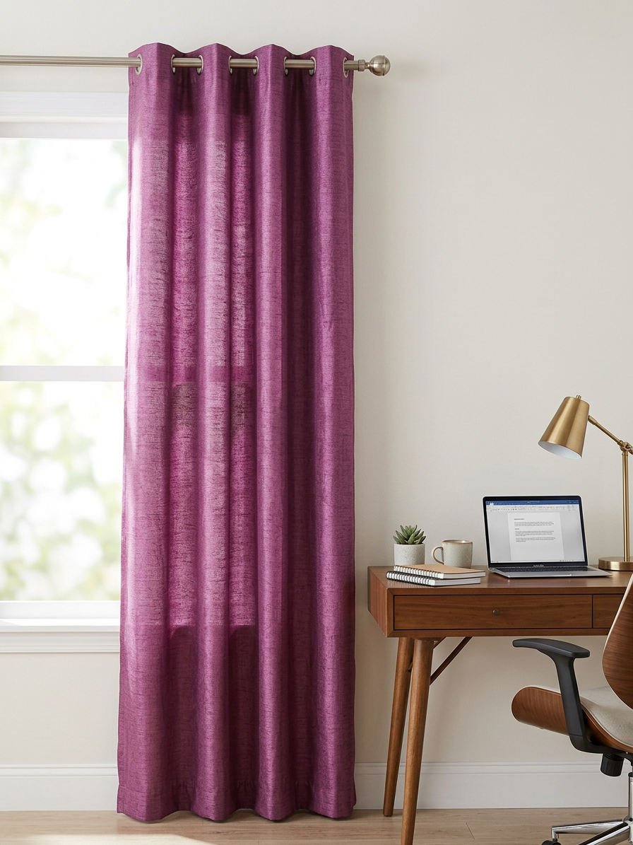 Magenta Textured Curtain (7 ft)