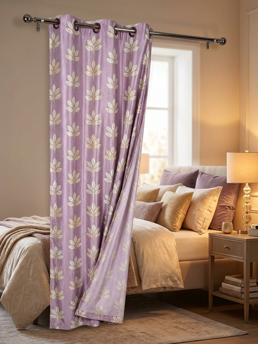 Purple & Lavender Leaf Curtains (7 ft)