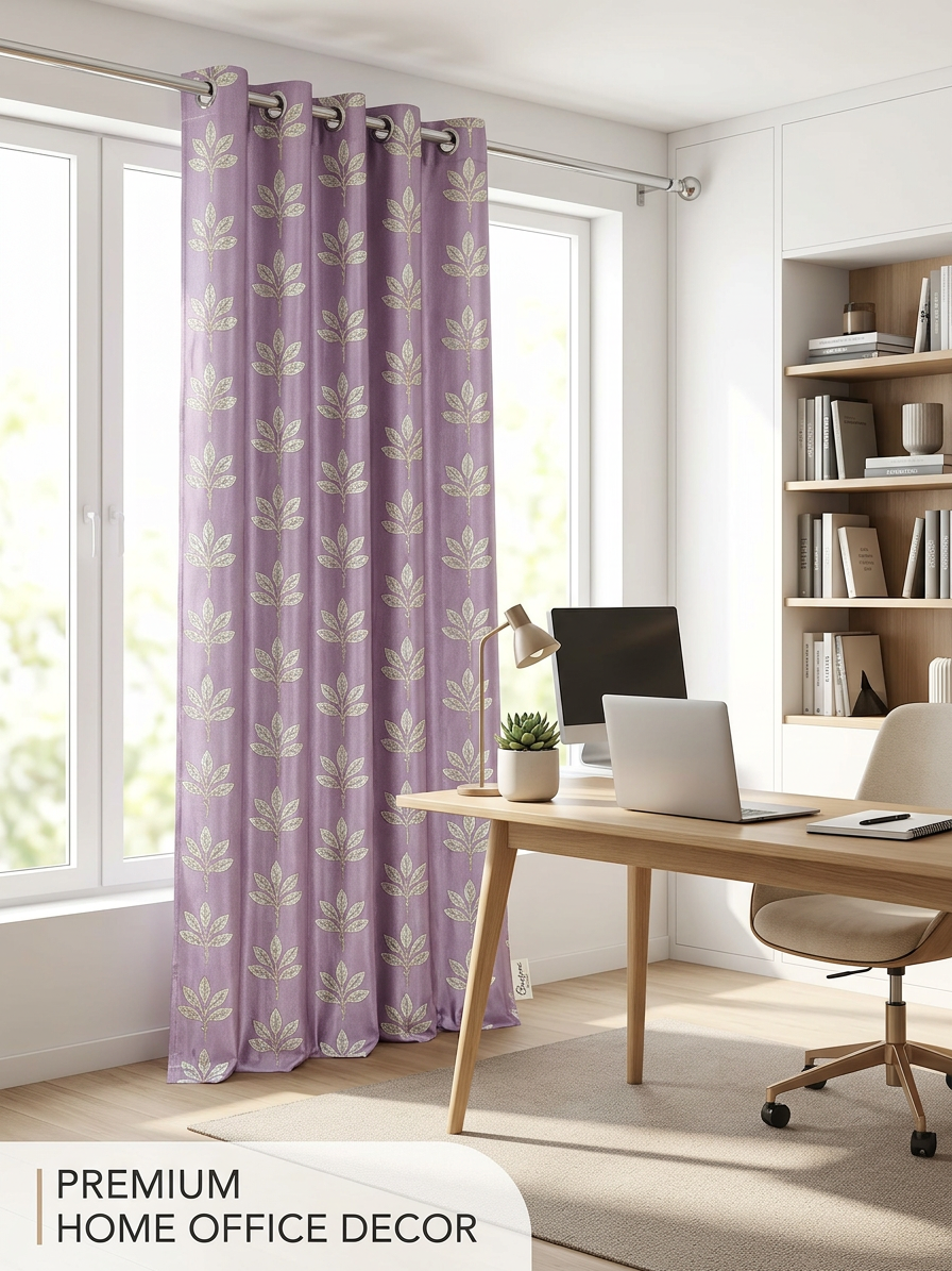 Purple & Lavender Leaf Curtains (7 ft)
