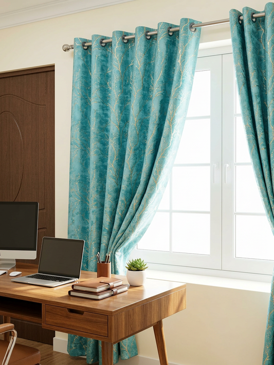 Turquoise & Teal Curtains (7 ft)