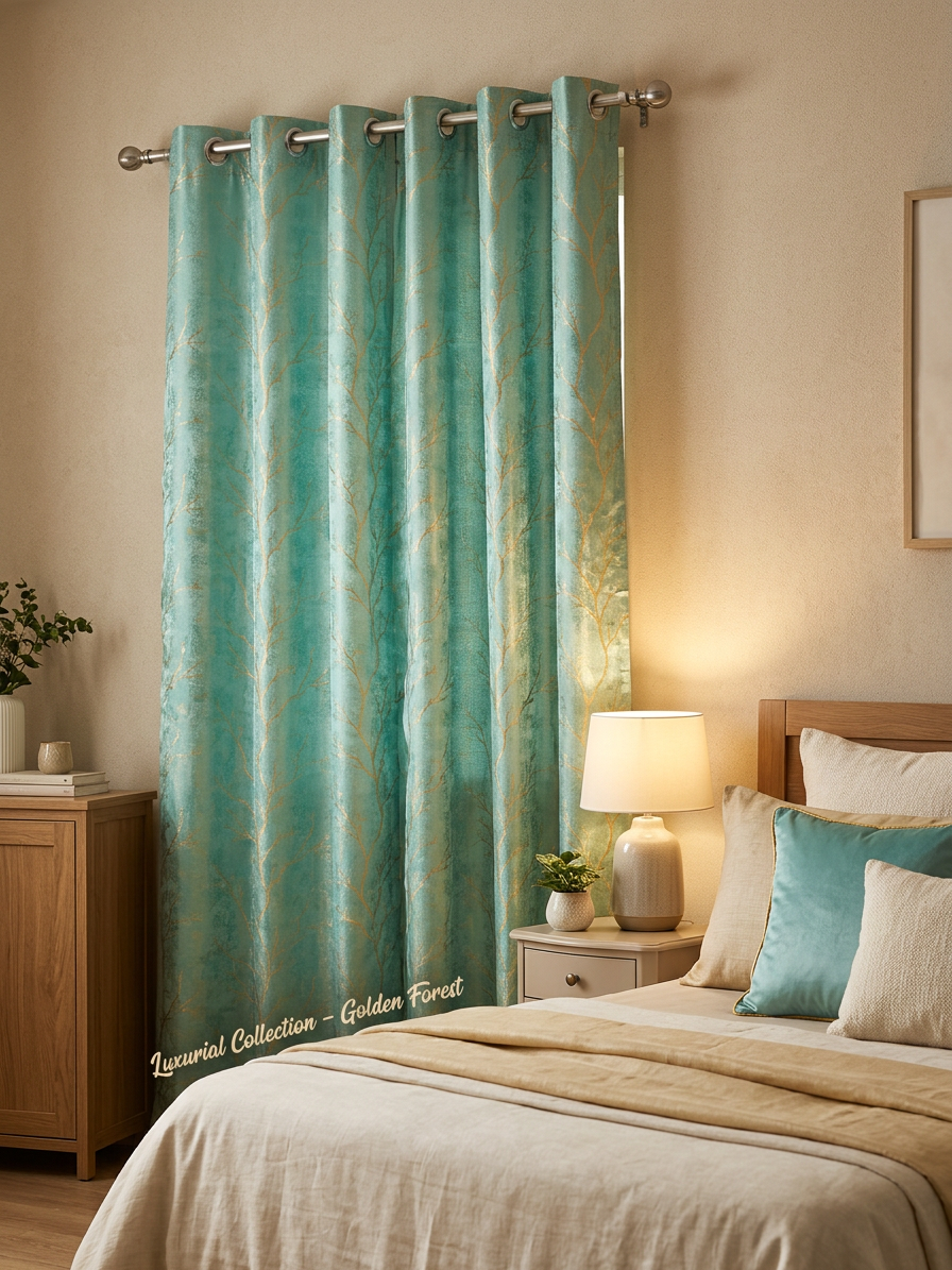 Turquoise & Teal Curtains (7 ft)