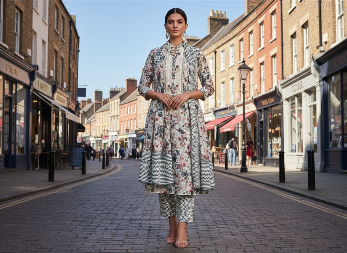 Classic Patterned Cotton Salwar Suit For Women