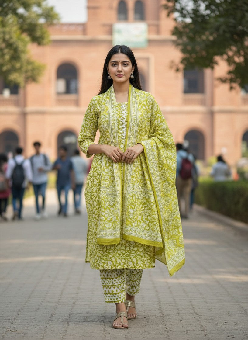 Sunshine Yellow Cotton Salwar Suit