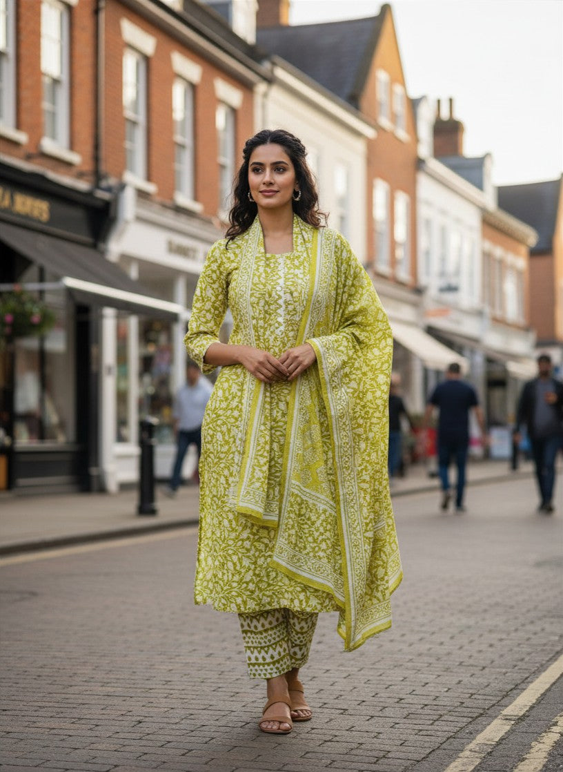Sunshine Yellow Cotton Salwar Suit