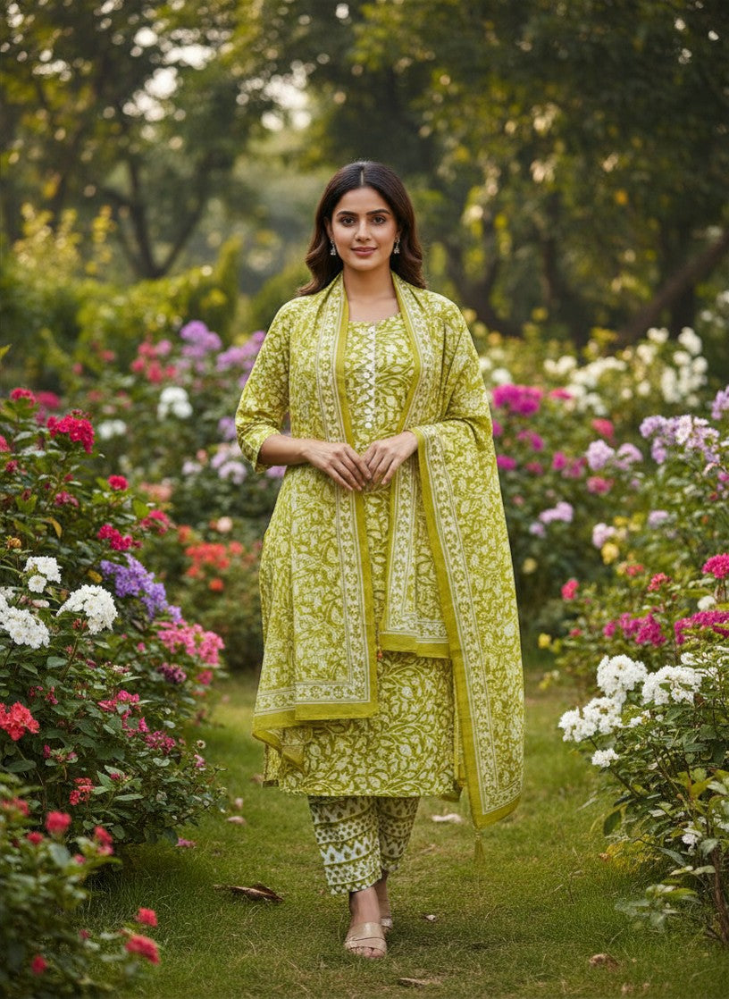 Sunshine Yellow Cotton Salwar Suit
