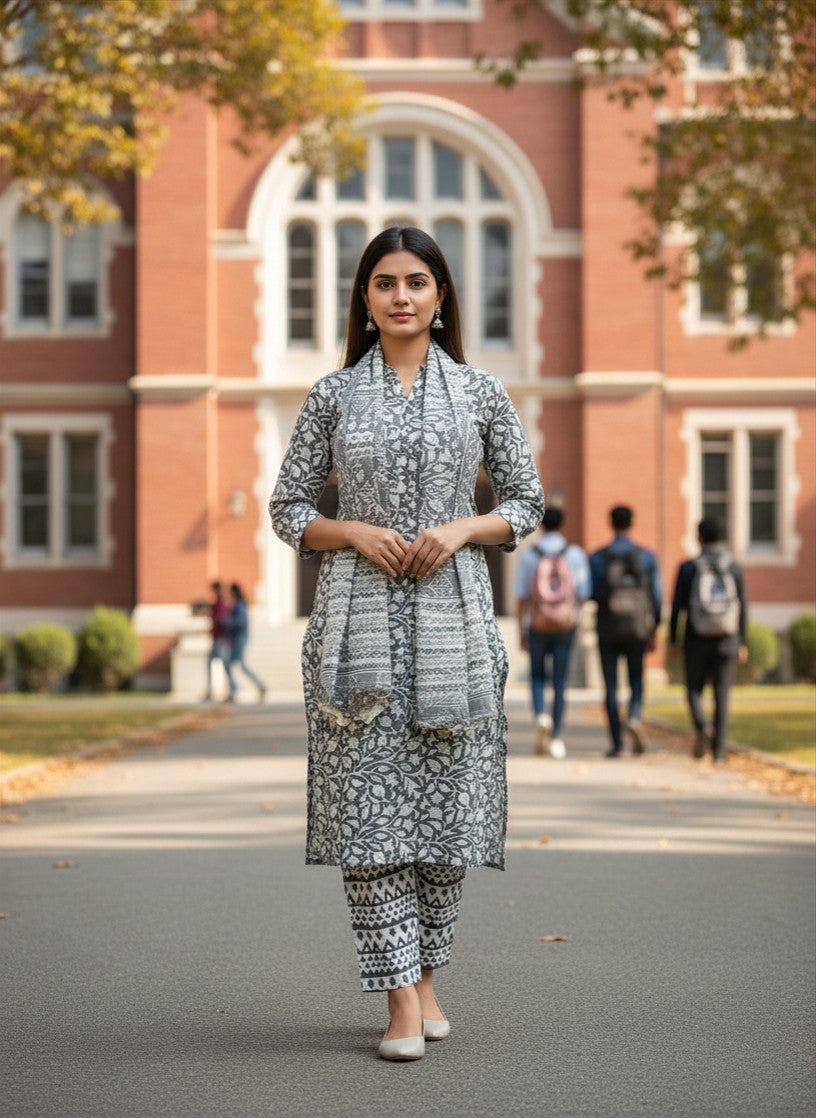 Autumn Elegance Cotton Salwar Suit