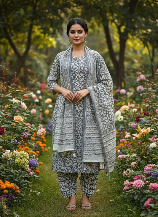 Autumn Elegance Cotton Salwar Suit