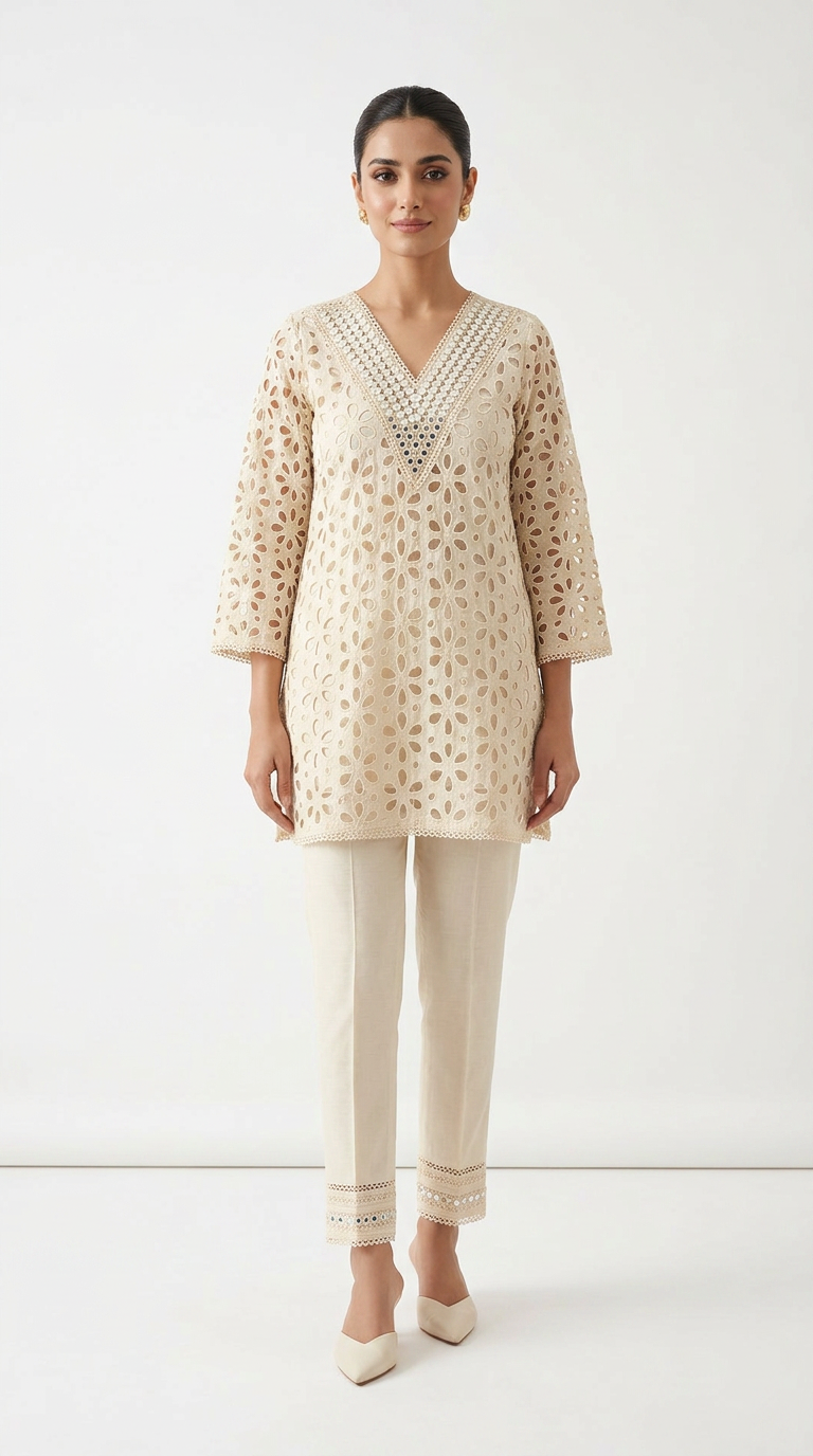 ELEGANT MIRROR WORK CO-ORD SET