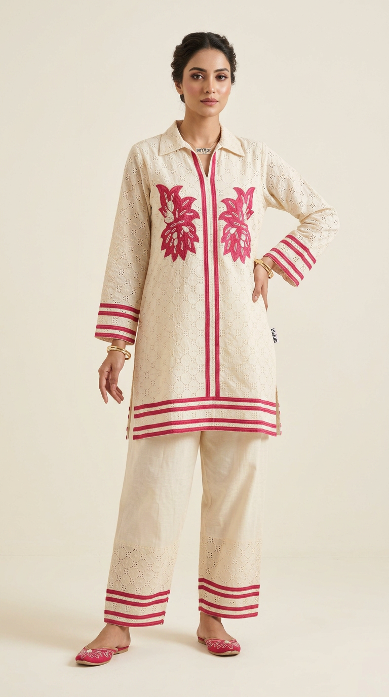 ELEGANT RED FLORAL CO-ORD SET