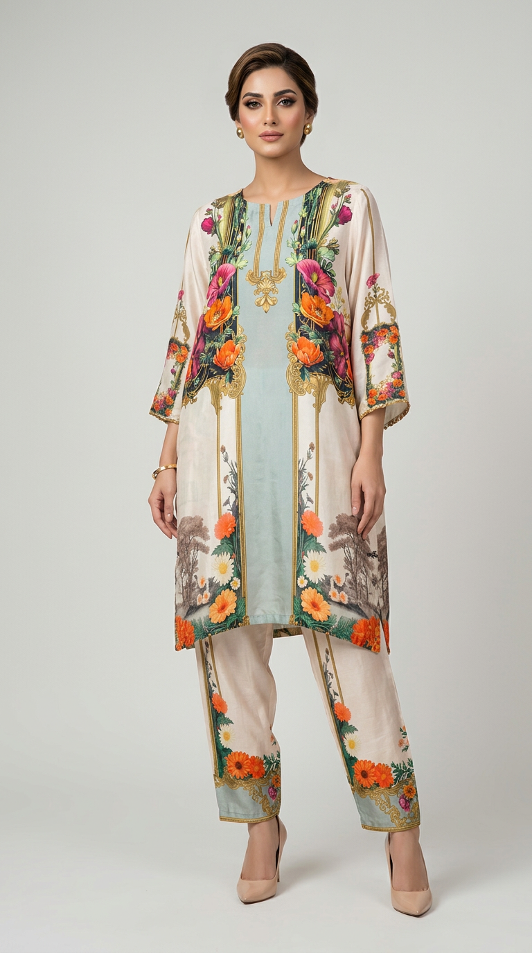 TURKISH Ornate Floral Silk Set