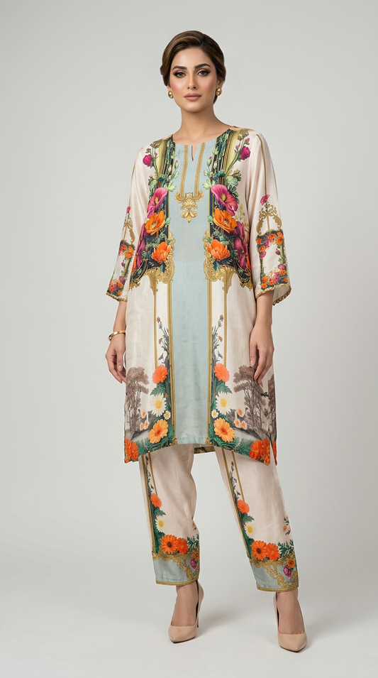 TURKISH Ornate Floral Silk Set