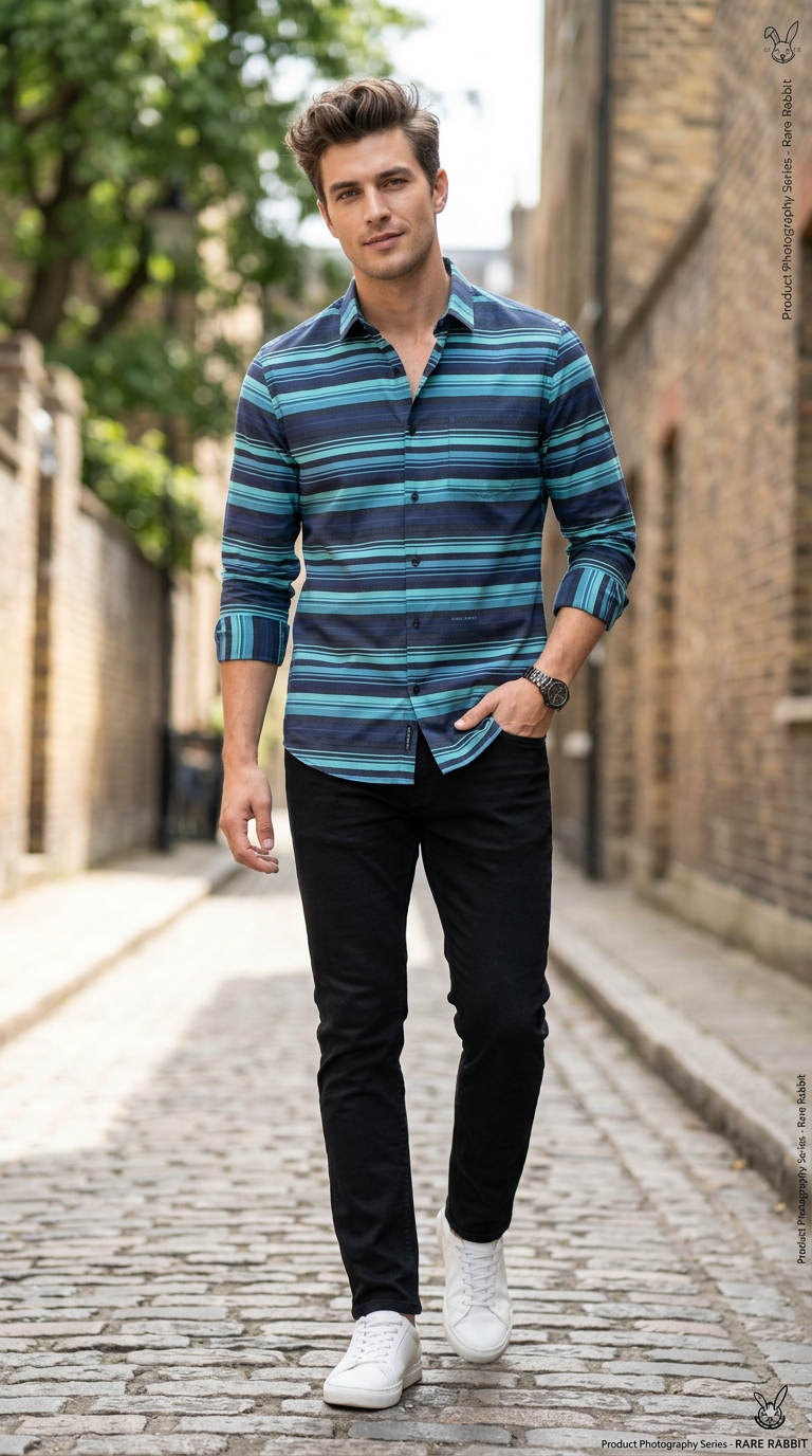 Rare Rabbit Striped Button-Up Shirt