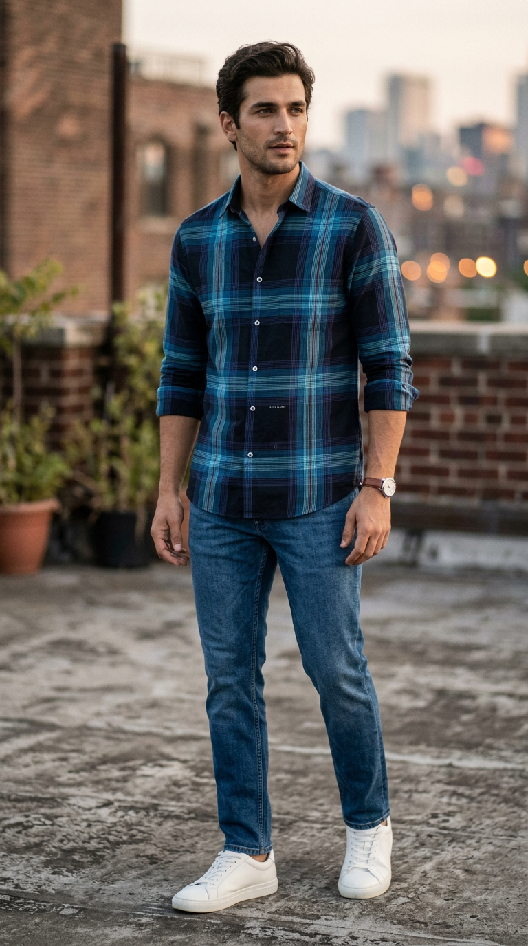 Rare Rabbit Plaid Cotton Shirt