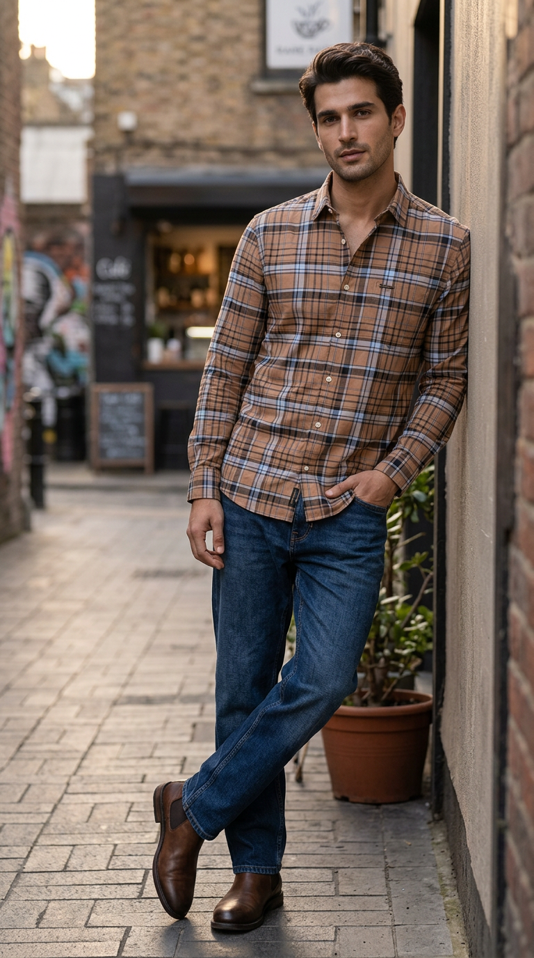 Rare Rabbit Plaid Cotton Shirt